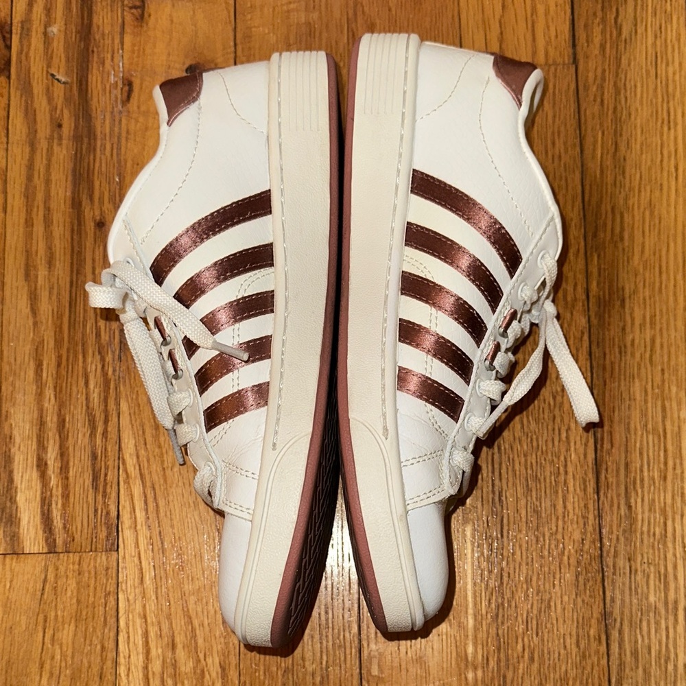 K-Swiss Hoke CMF Sneaker - White and Rose Gold Sneakers - Picture 8 of 16
